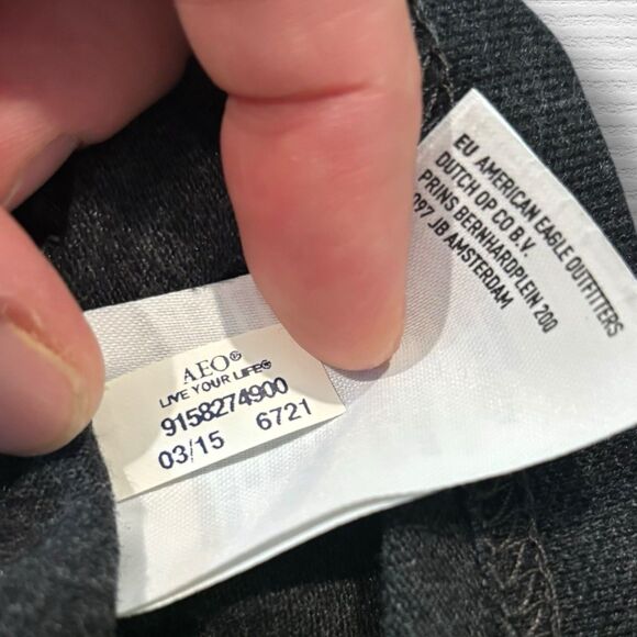 American Eagle Polo Shirt XS Classic Fit Gray Neon Green Logo Preppy Retro 2010 - Picture 7 of 8